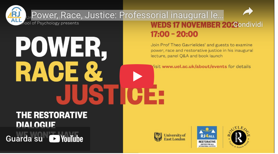 Power, Race, Justice: Professorial inaugural lecture | RJWebinar Series by Prof Theo Gavrielides E16